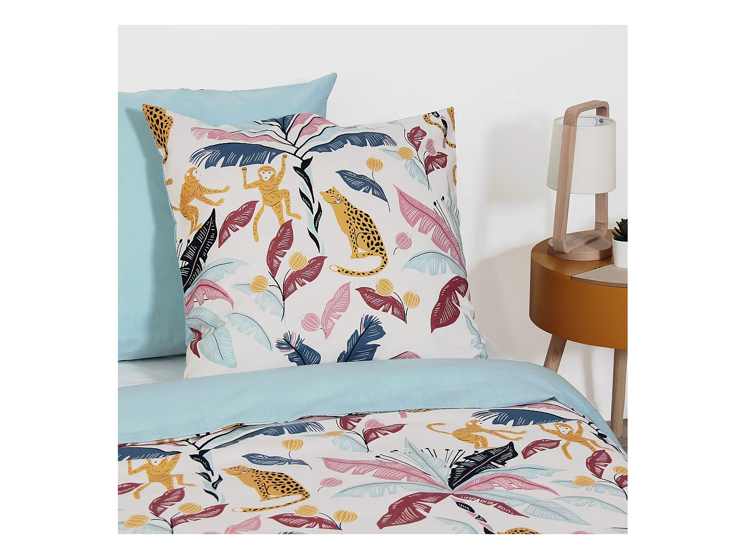 Parure de lit 240x220 cm coton OUISTITI Rose