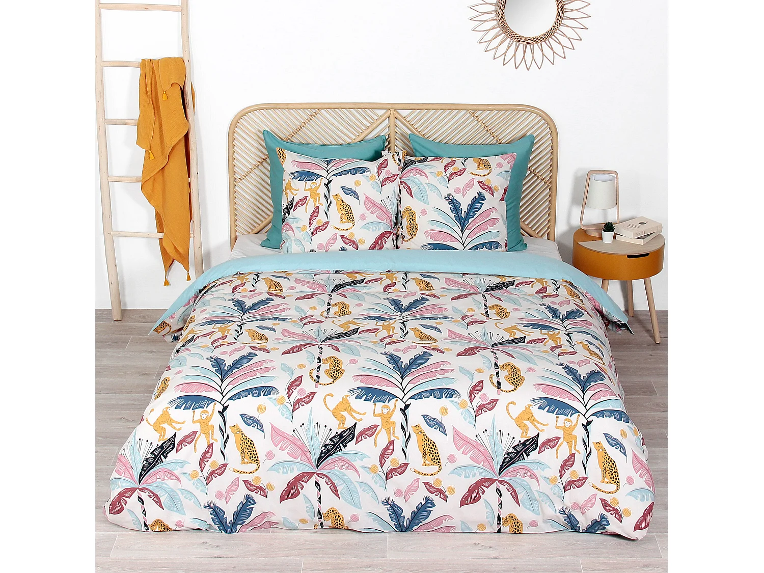 Parure de lit 240x220 cm coton OUISTITI Rose