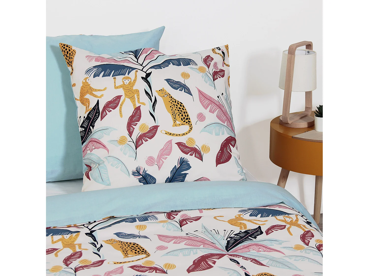 Parure de lit 240x220 cm coton OUISTITI Rose