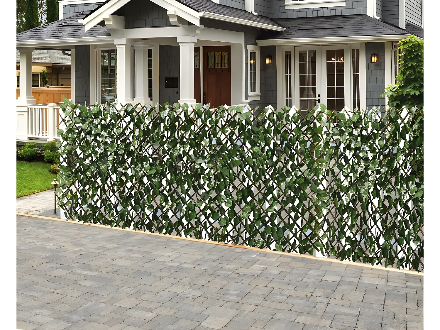 Clôture en treillis de saule "Fragon" - 200 x 100 cm - Vert