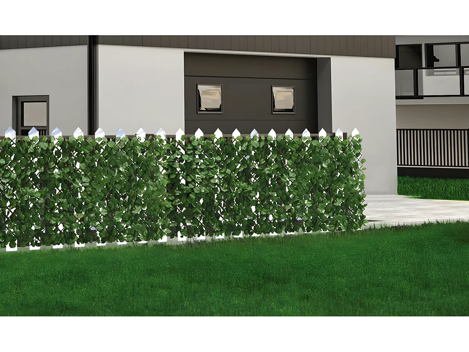 Clôture en treillis de saule "Fragon" - 200 x 100 cm - Vert