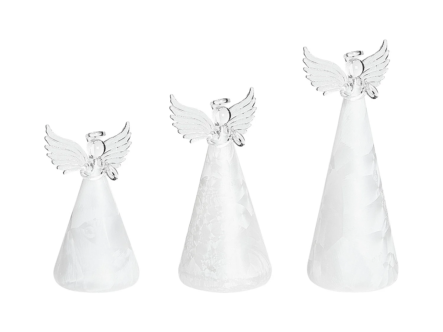 Lot de 3 figurines LED KITTILA Ange 14/17/22 cm Blanc