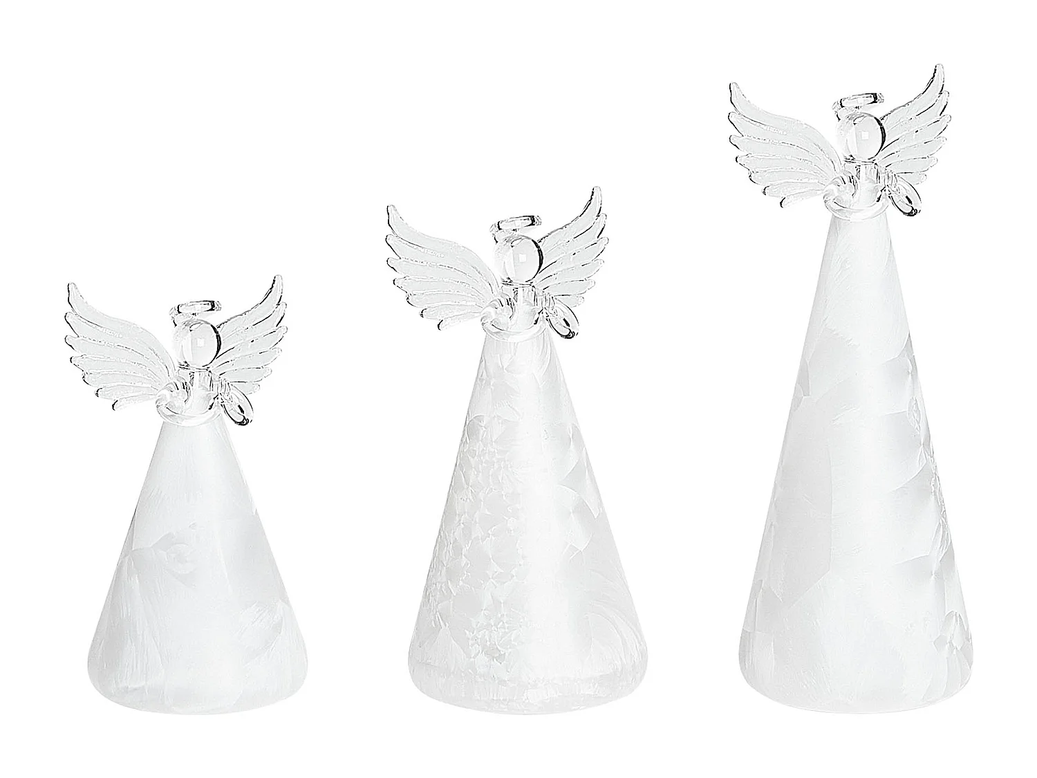 Zestaw 3 figurek LED aniołów biały KITTILA