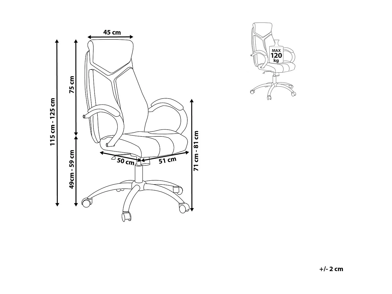 Silla de oficina giratoria FORMULA Piel sintética Negro
