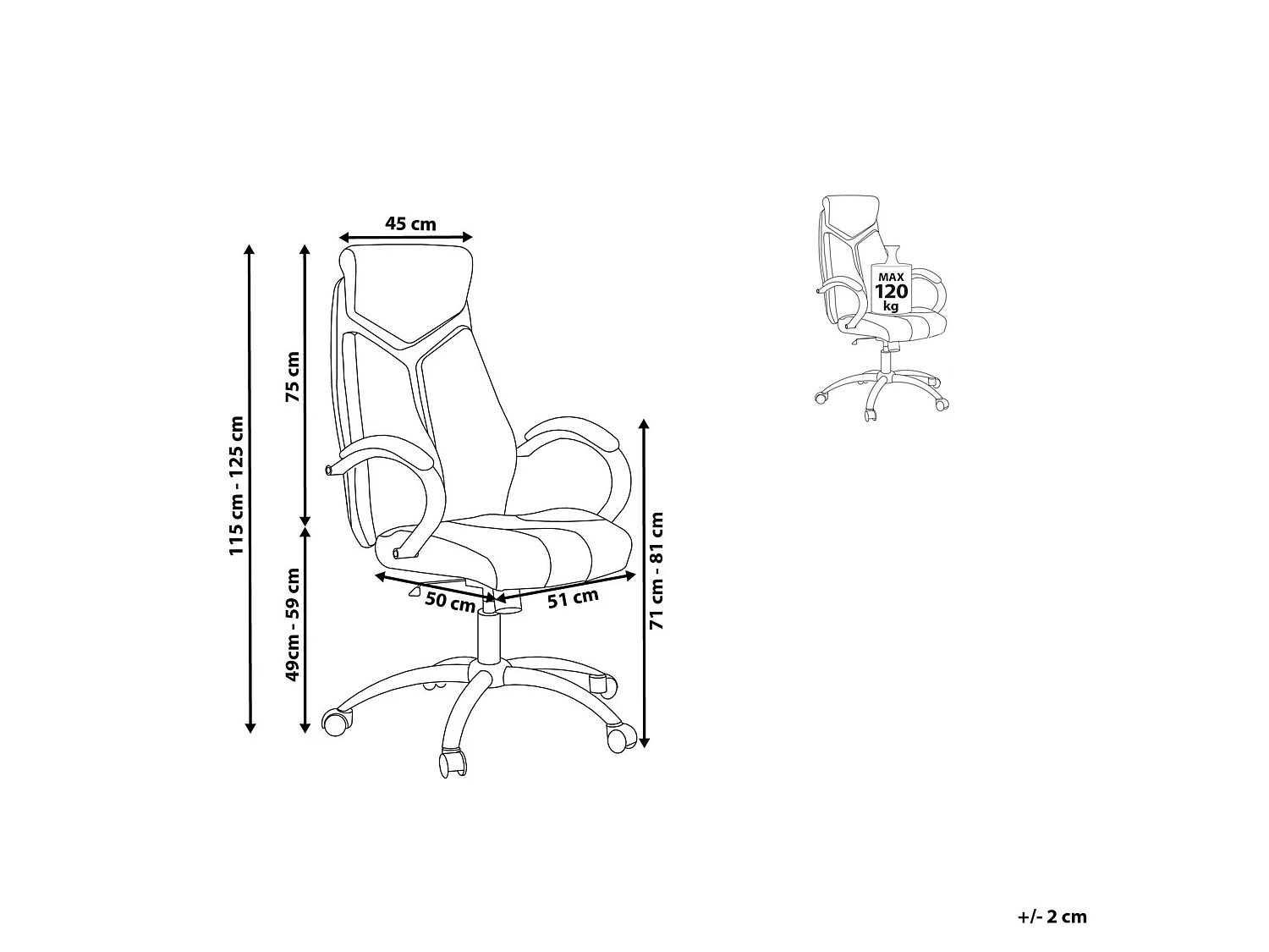 Chaise de bureau FORMULA Cuir PU Noir