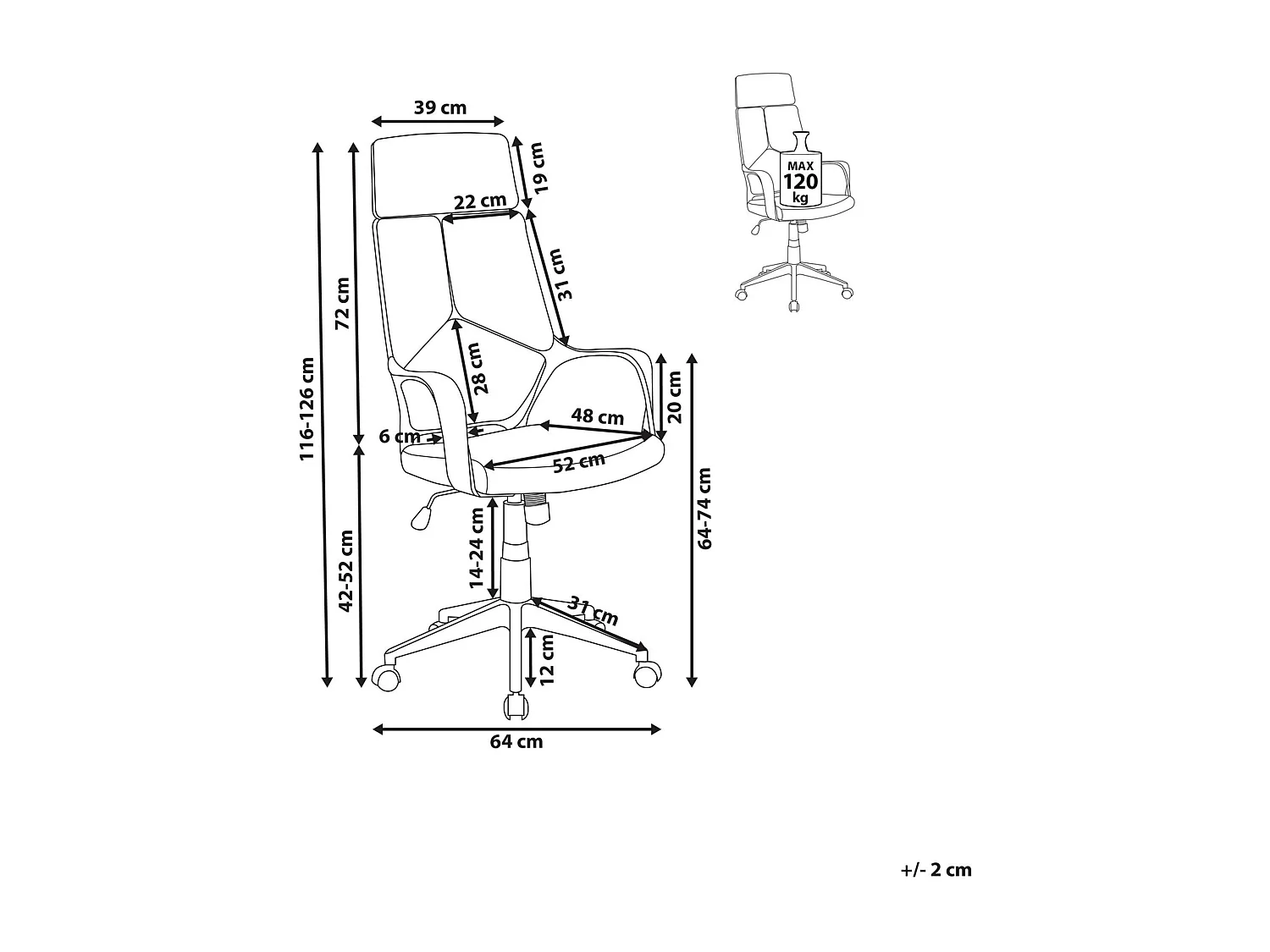 Chaise de bureau DELIGHT Rose pêche