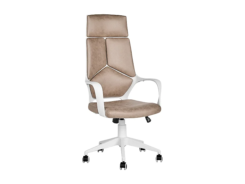 Bürostuhl beige höhenverstellbar mit Armlehnen bremsbaren Rollen modern Delight