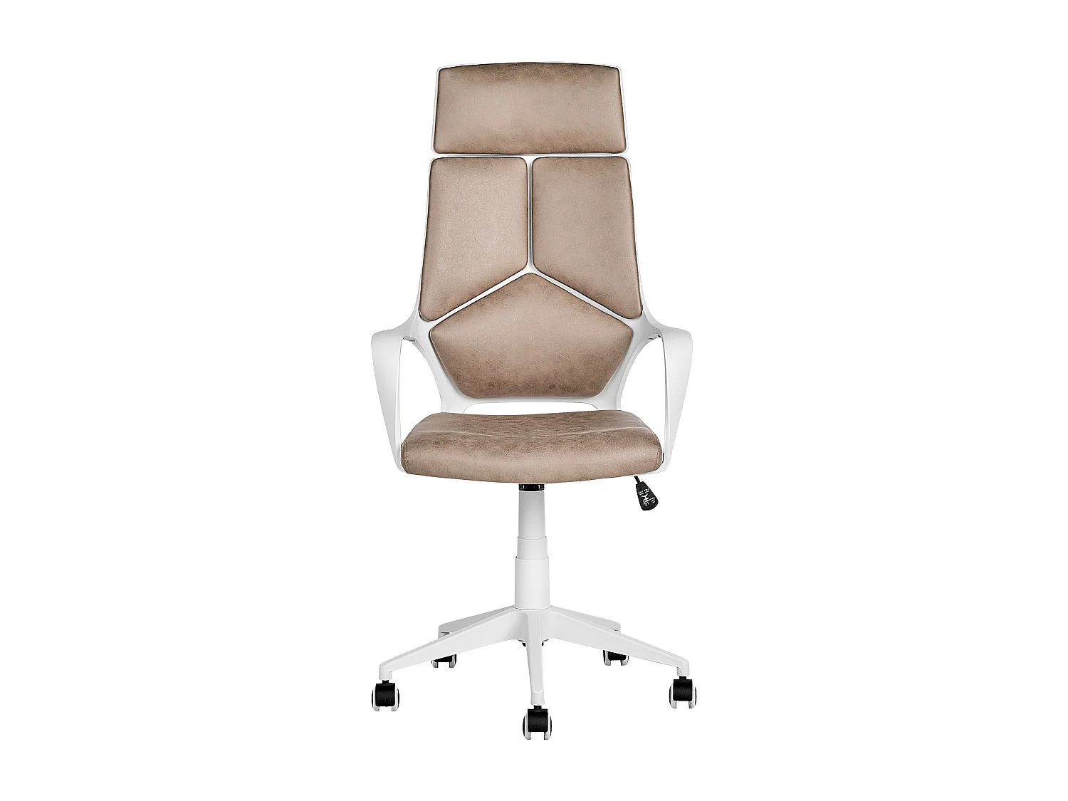 Bürostuhl beige höhenverstellbar mit Armlehnen bremsbaren Rollen modern Delight