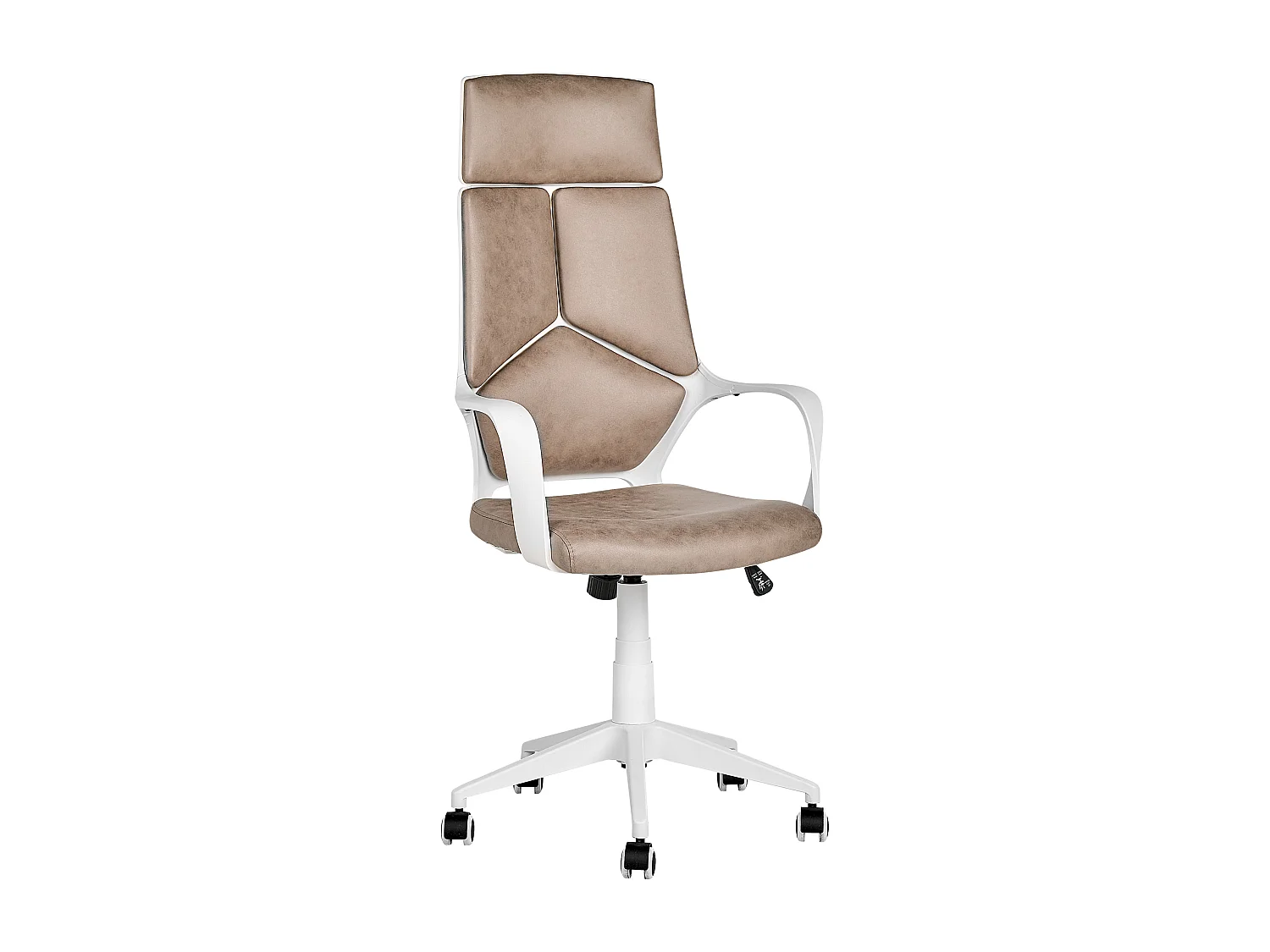 Bürostuhl beige höhenverstellbar mit Armlehnen bremsbaren Rollen modern Delight