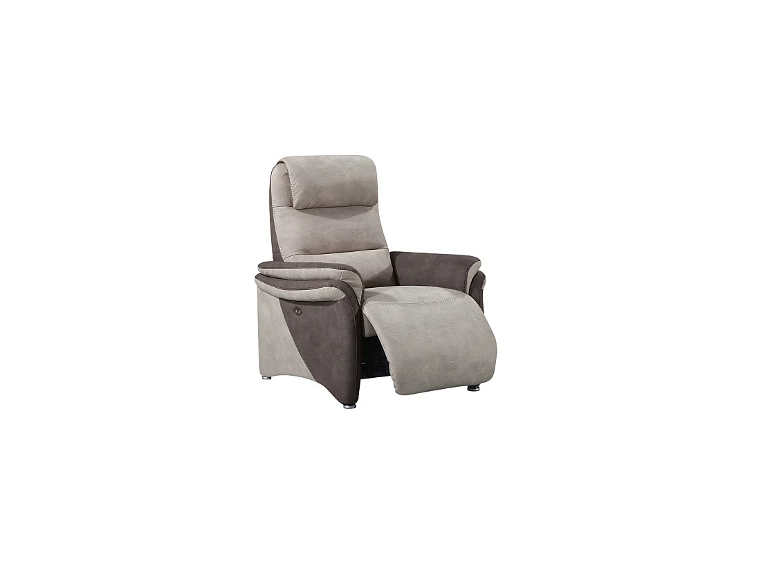 Fauteuil Relax électrique Brun/Mastic - ZENIA