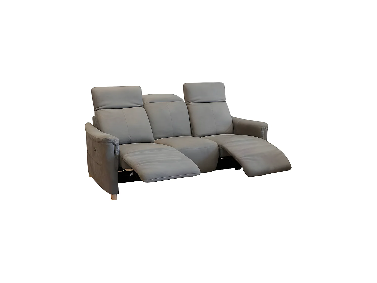 Canapé Relax électrique 3 places Gris Taupe - ALBERTINE