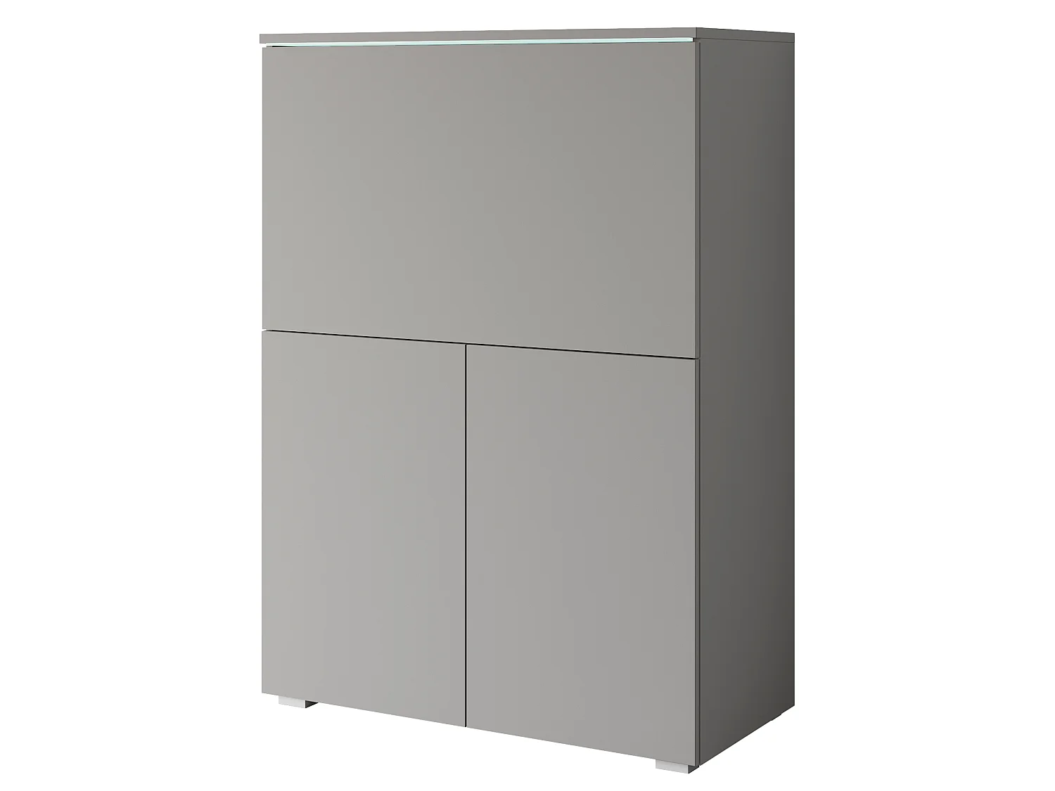 Meuble avec fonction bureau MINIO Go For It VEVE OFFICE 90 avec éclairage LED, gris PALLAD, 1 pièce