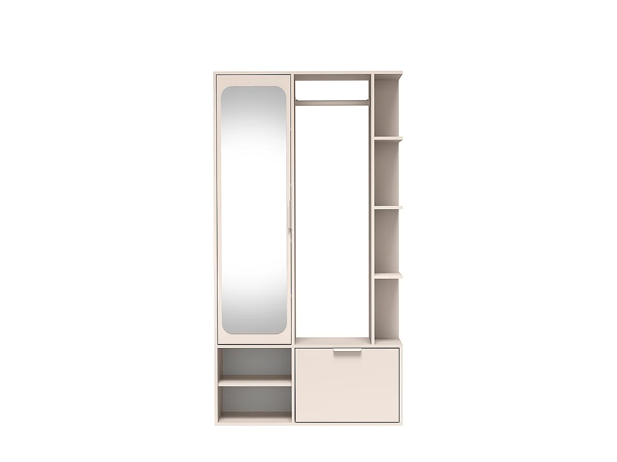 NIVALA Flurgarderobe mit Spiegel und Schuhschrank in der Farbe Kaschmir