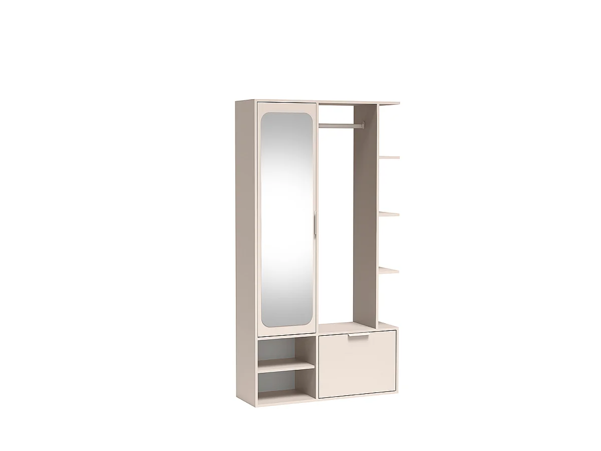 NIVALA Flurgarderobe mit Spiegel und Schuhschrank in der Farbe Kaschmir