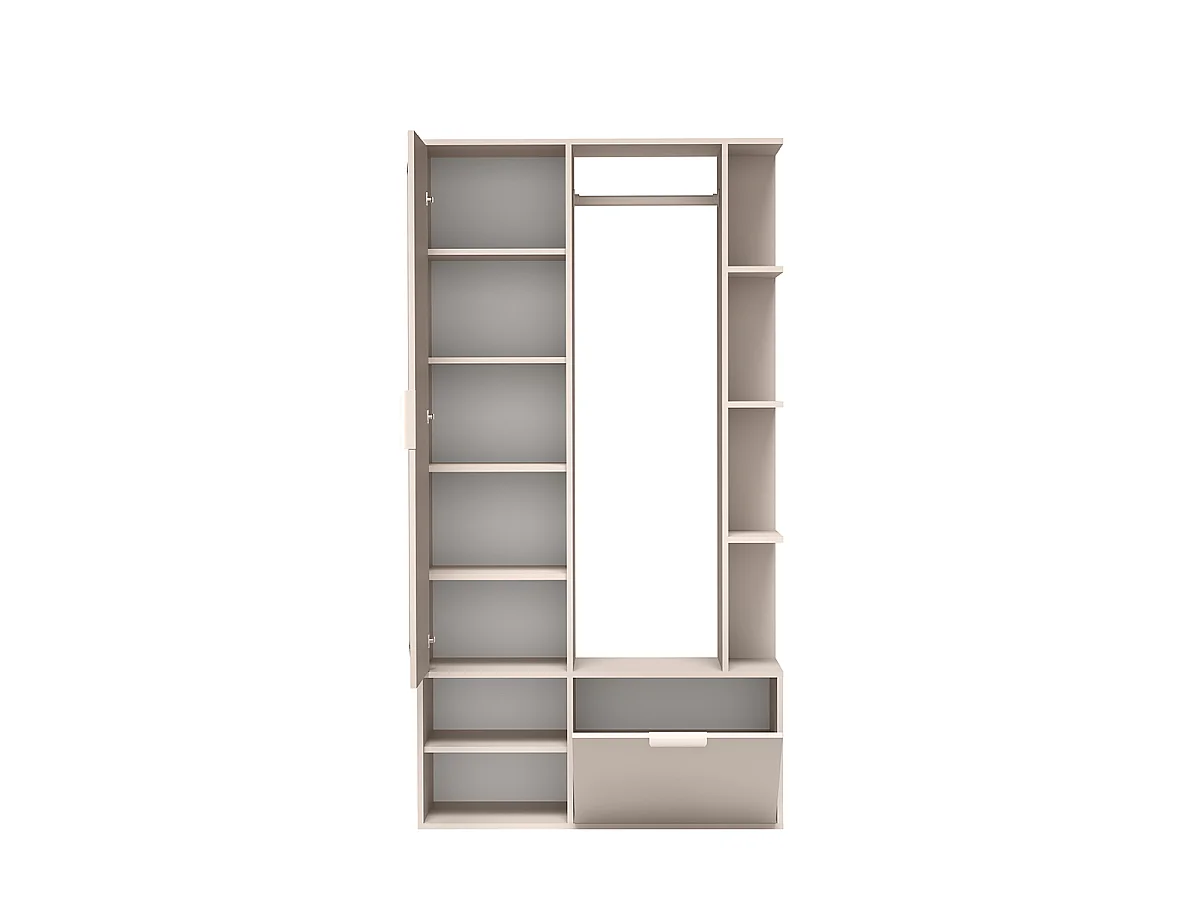 NIVALA Flurgarderobe mit Spiegel und Schuhschrank in der Farbe Kaschmir