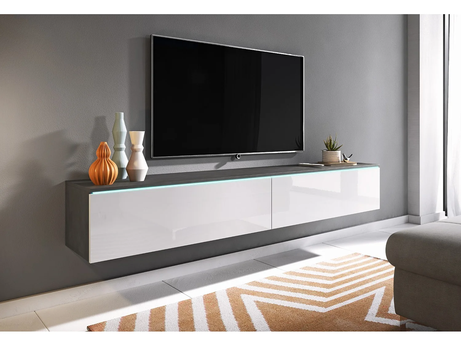 TV-meubel DONNA 180 kleur matera/wit hoogglans