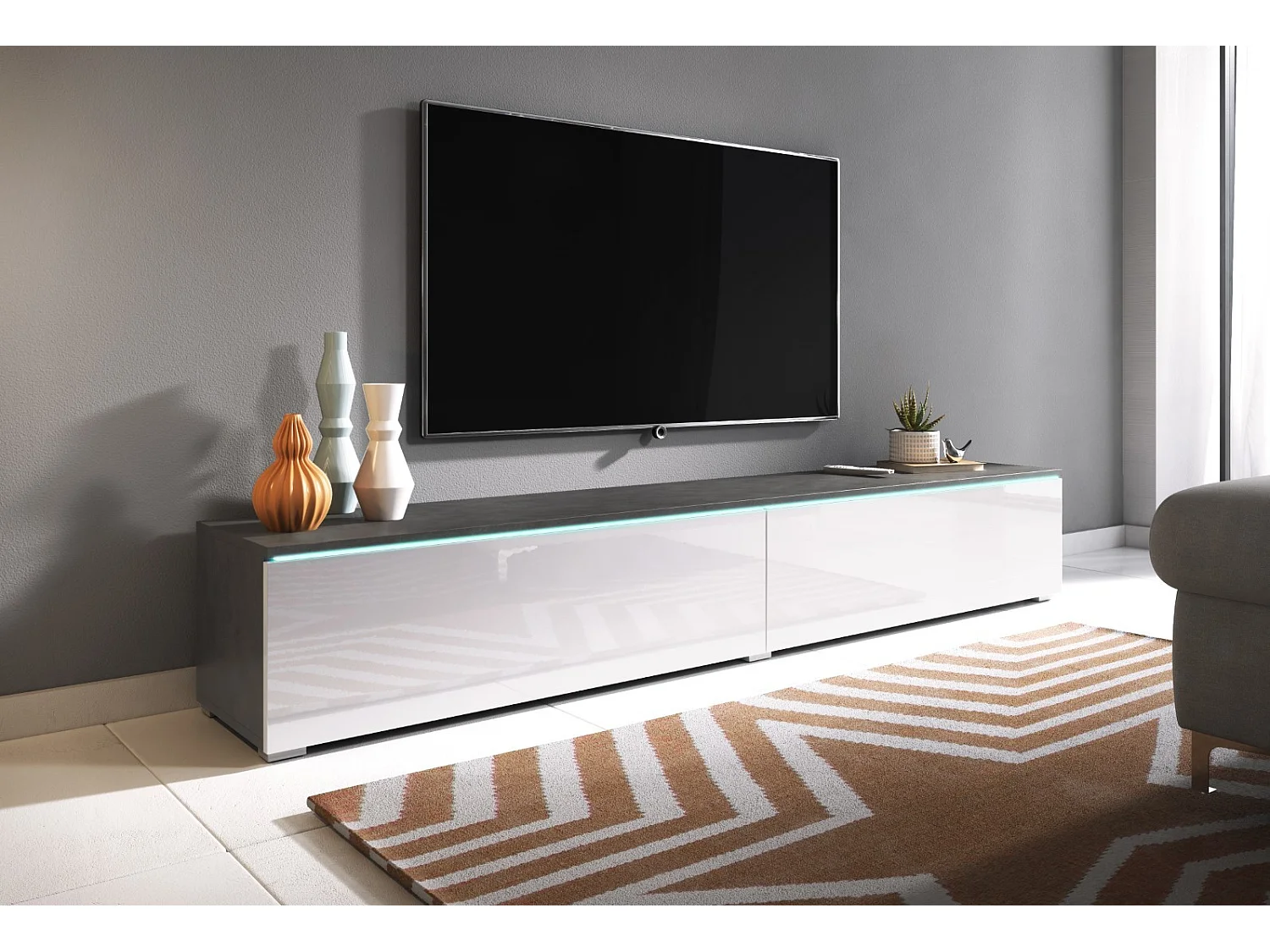 TV-meubel DONNA 180 kleur matera/wit hoogglans