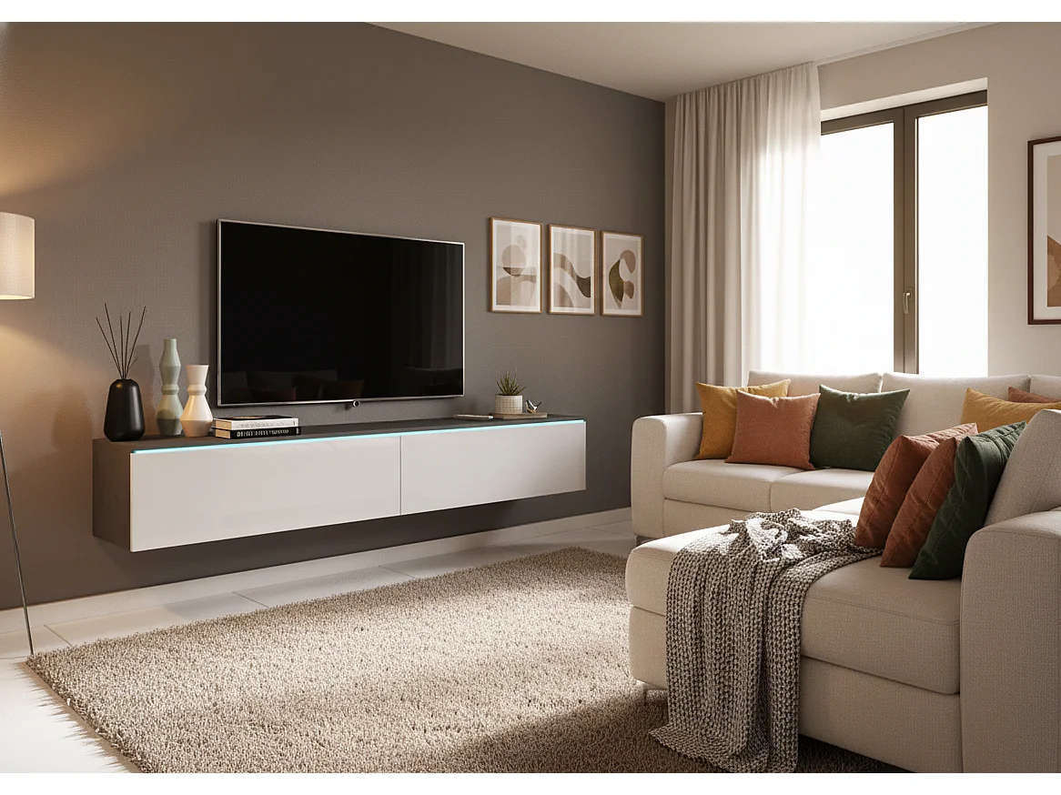 TV-meubel DONNA 180 kleur matera/wit hoogglans