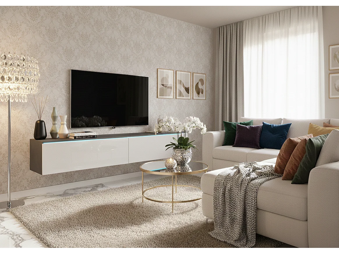 TV-meubel DONNA 180 kleur matera/wit hoogglans