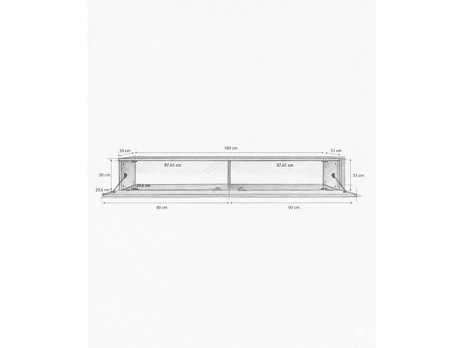 TV-meubel DONNA 180 kleur matera/wit hoogglans