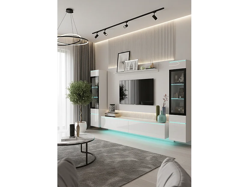 VEVE 2 wandmeubel, wit/glanzend wit