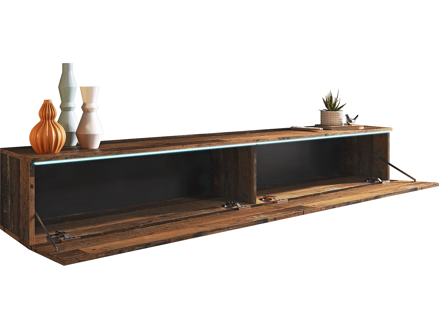 TV-Lowboard DONNA 180 Farbe Altholz mit LED