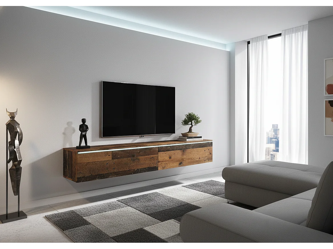 TV-Lowboard DONNA 180 Farbe Altholz mit LED