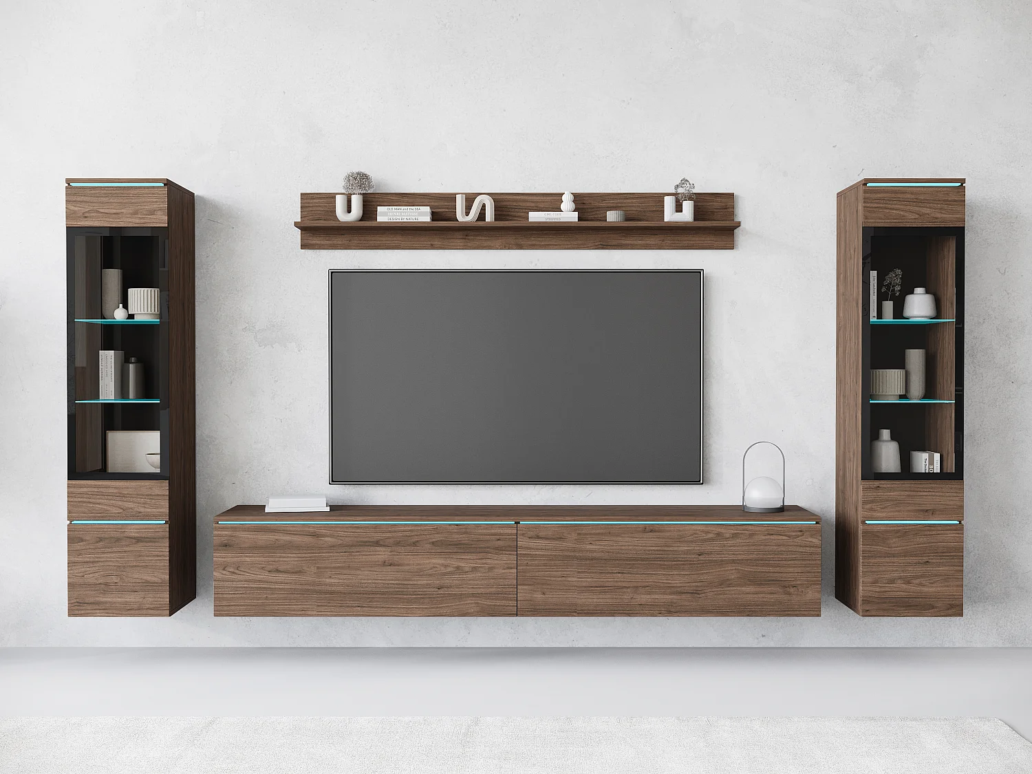 VEVE 1 wandmeubel in walnootkleur Willa