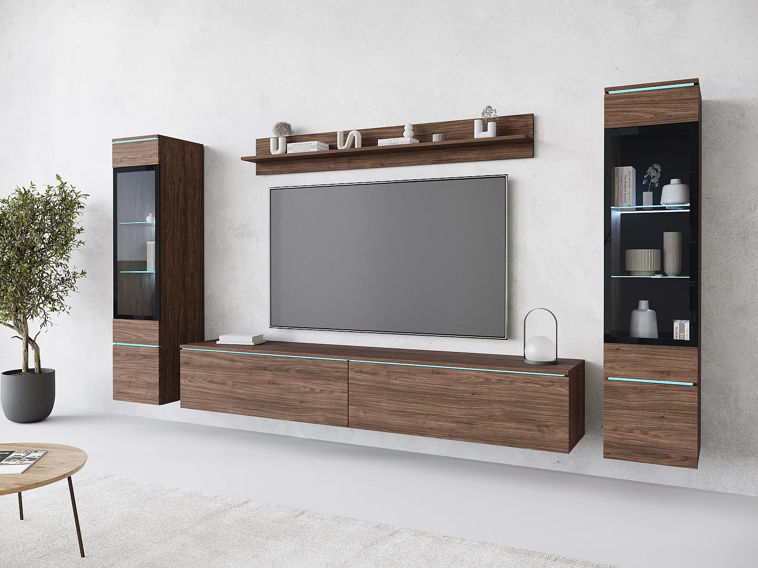 VEVE 1 wandmeubel in walnootkleur Willa