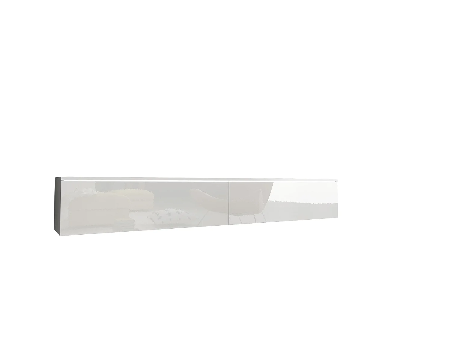 TV-Lowboard DONNA 180 Weiß/Weiß Hochglanz mit LED-Beleuchtung