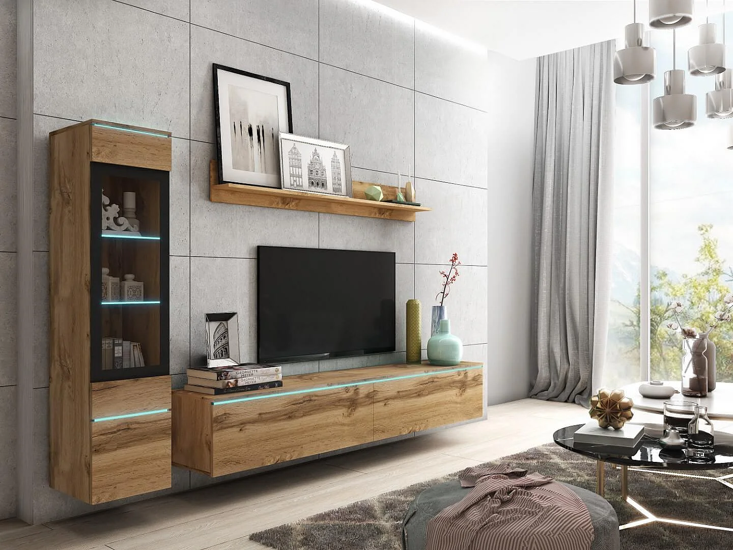 VEVE 1 wandmeubel in Wotan eikenkleur