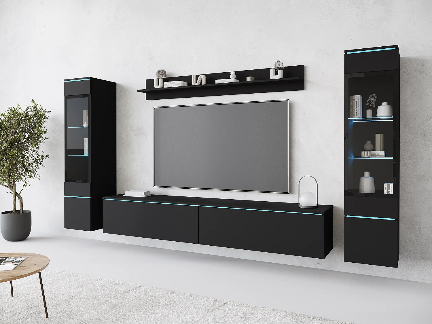 Meuble mural VEVE 2 couleur noir graphite