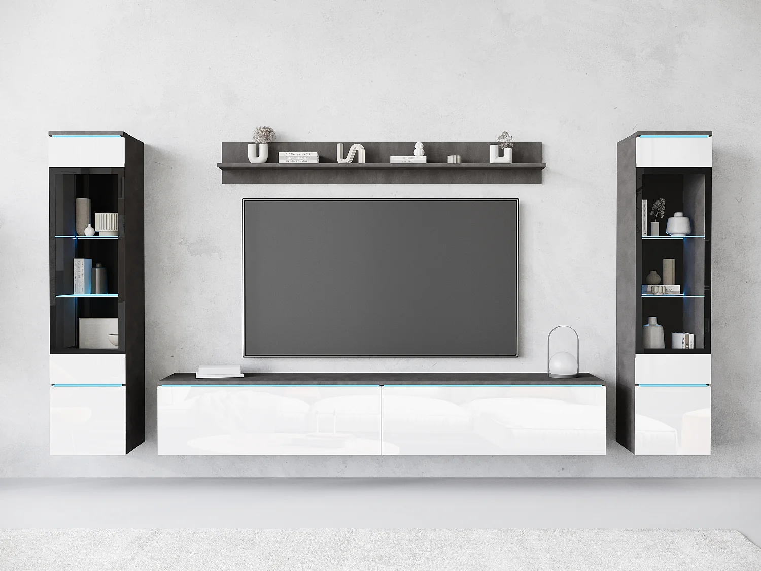 VEVE 2 Wandschrank in mattem/glänzendem Weiß