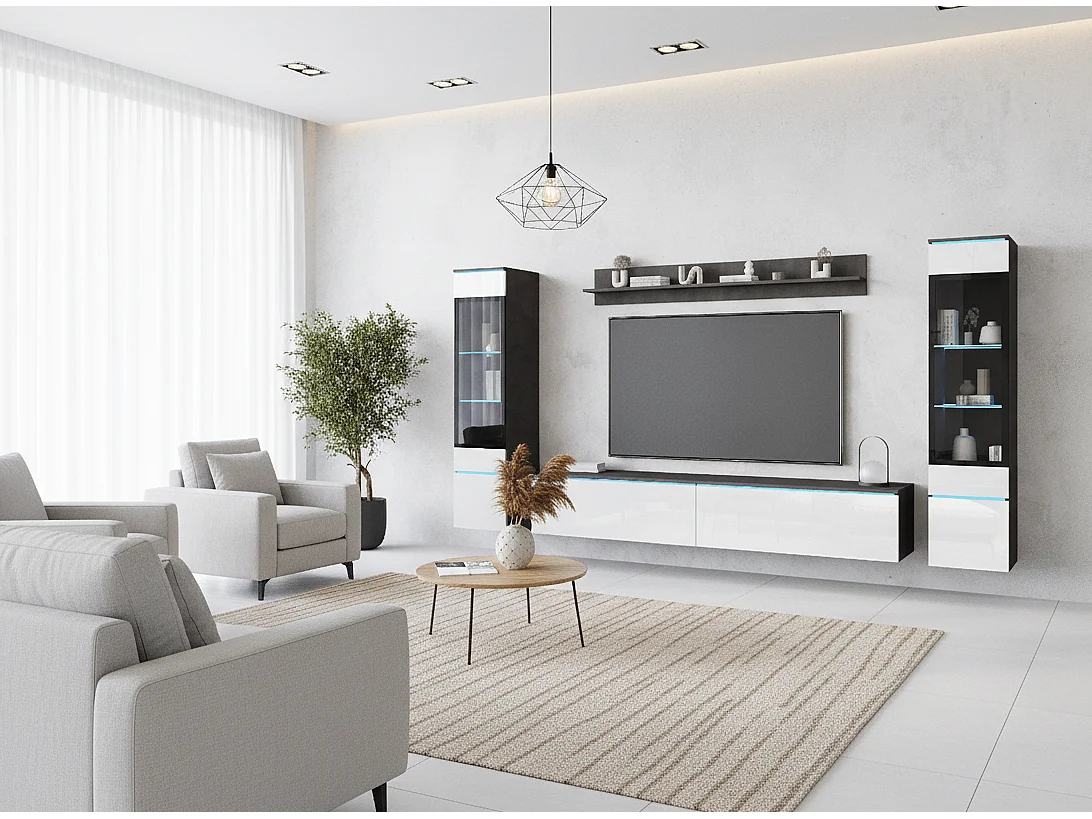 VEVE 2 Wandschrank in mattem/glänzendem Weiß
