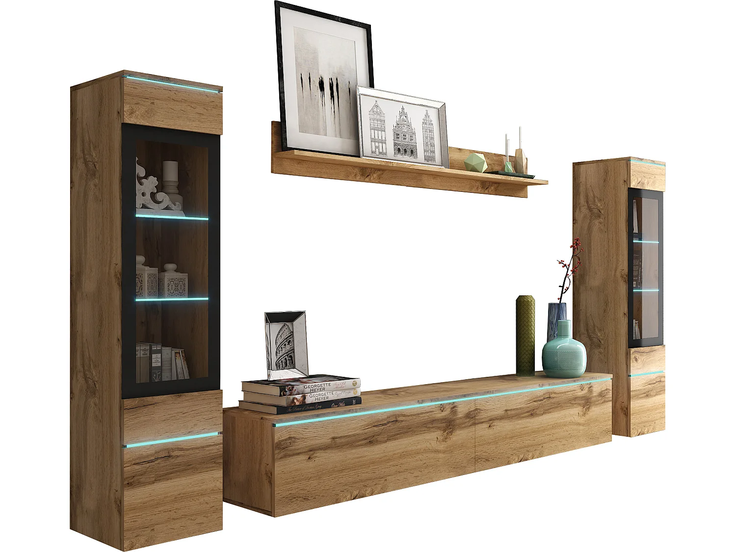 VEVE 2 Wandschrank in der Farbe Wotan Eiche