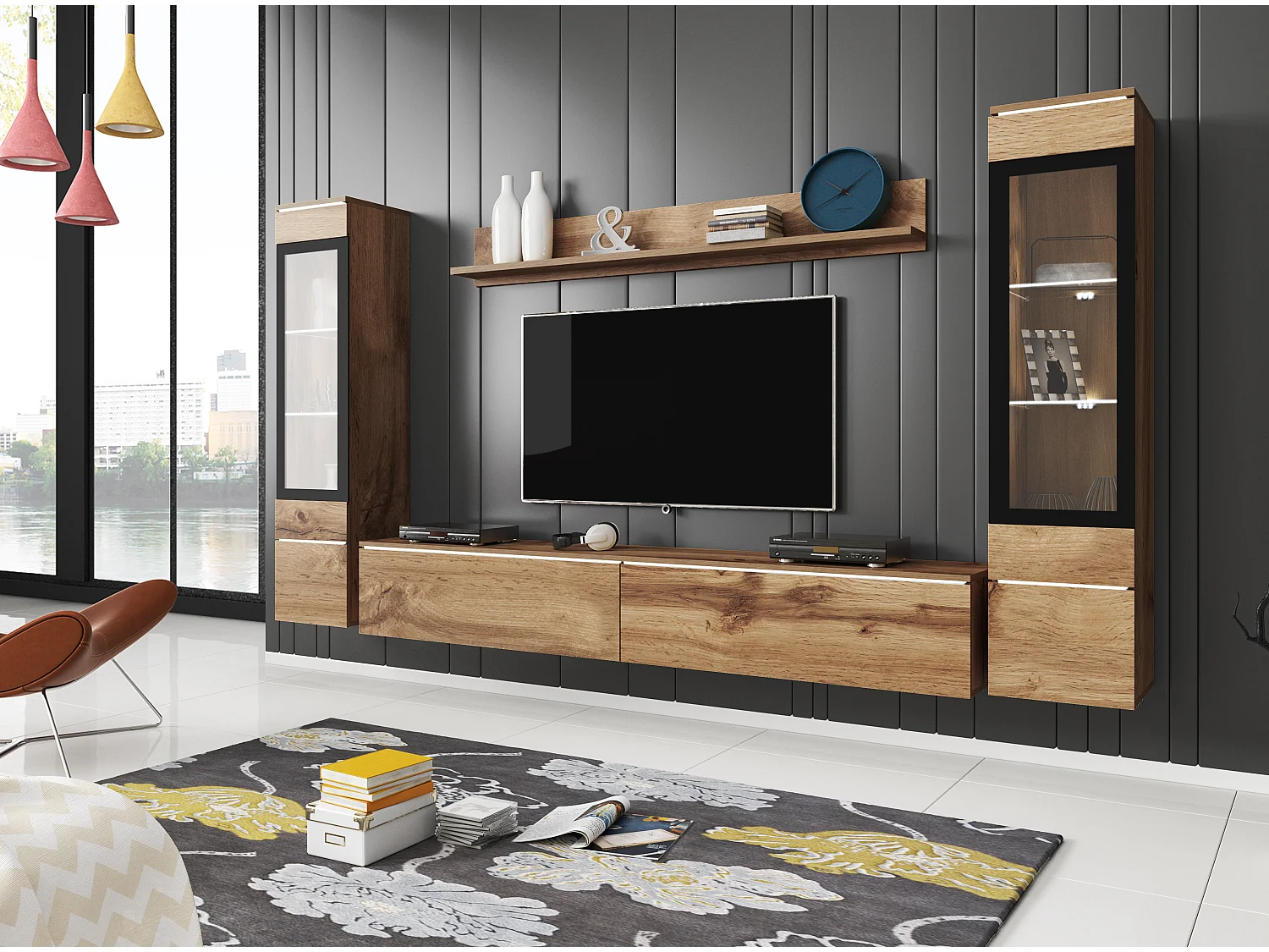 VEVE 2 Wandschrank in der Farbe Wotan Eiche