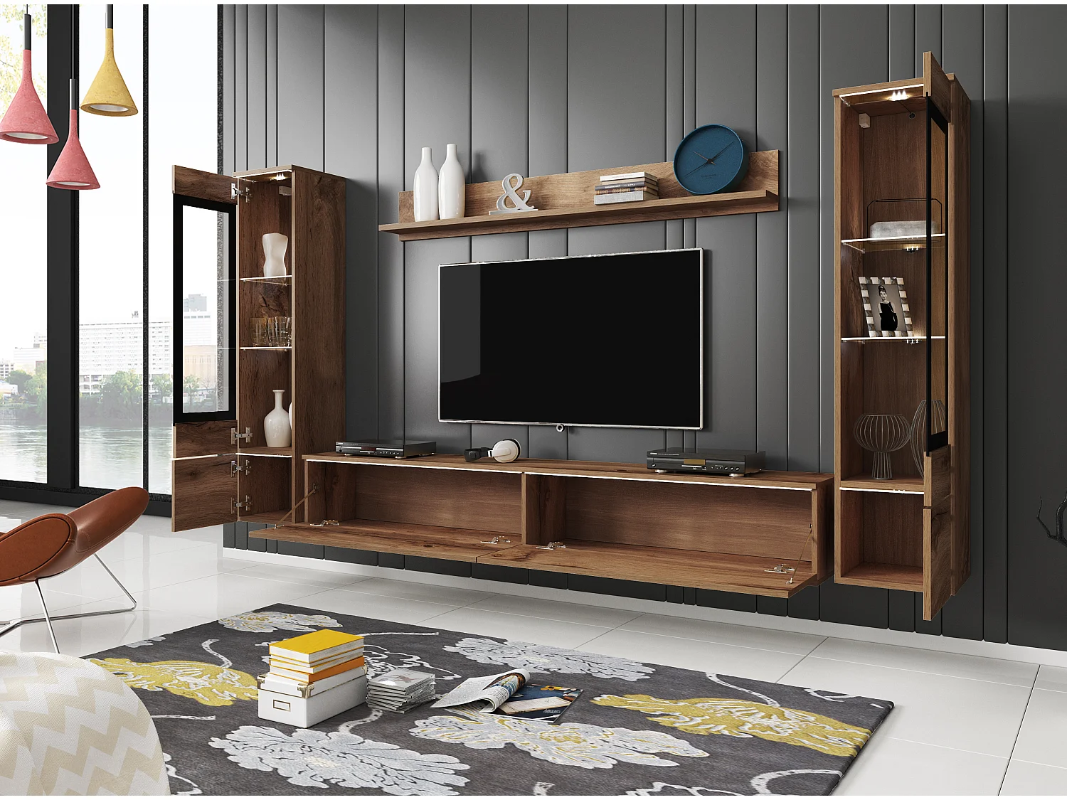 VEVE 2 Wandschrank in der Farbe Wotan Eiche
