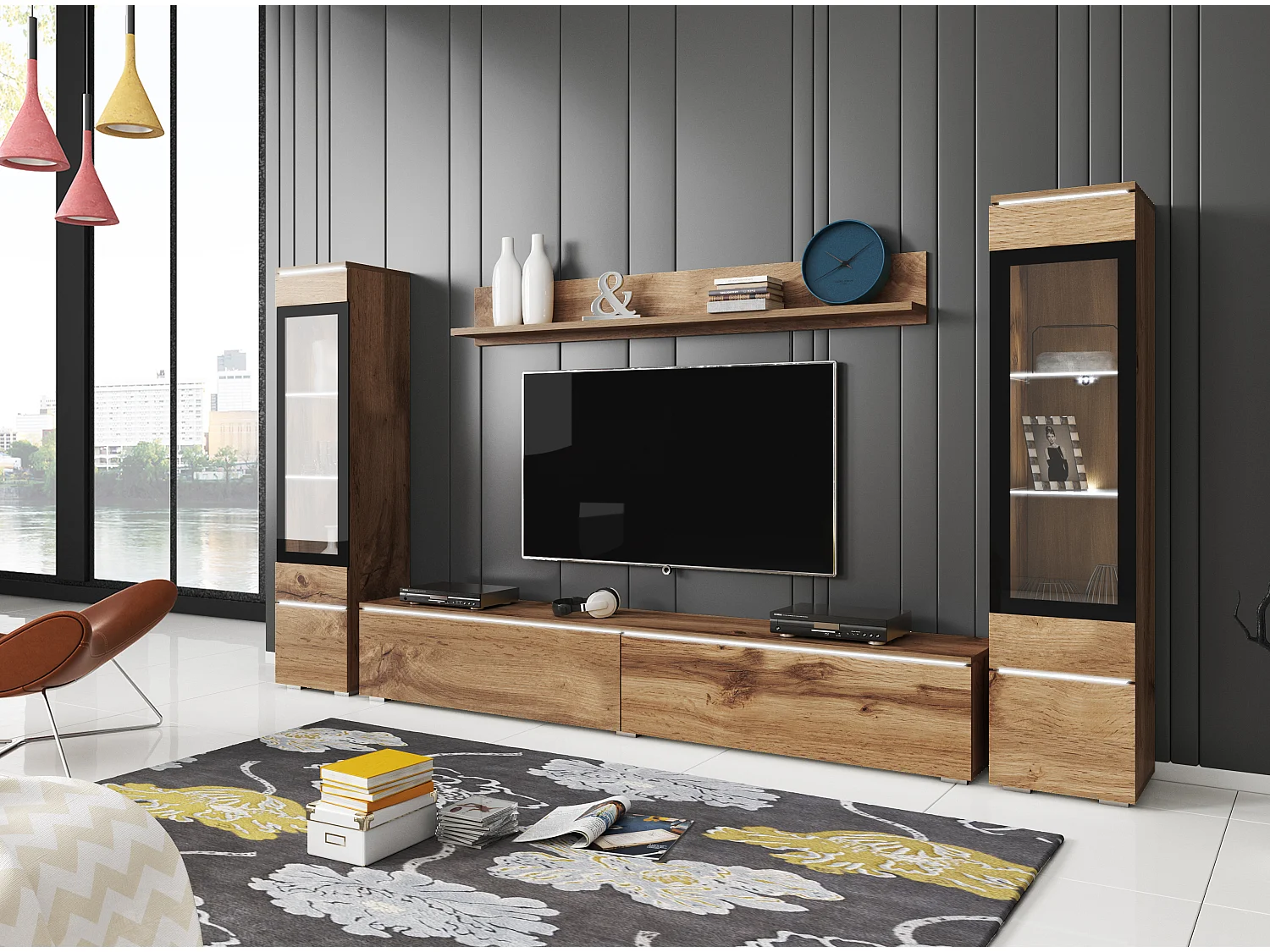 VEVE 2 Wandschrank in der Farbe Wotan Eiche