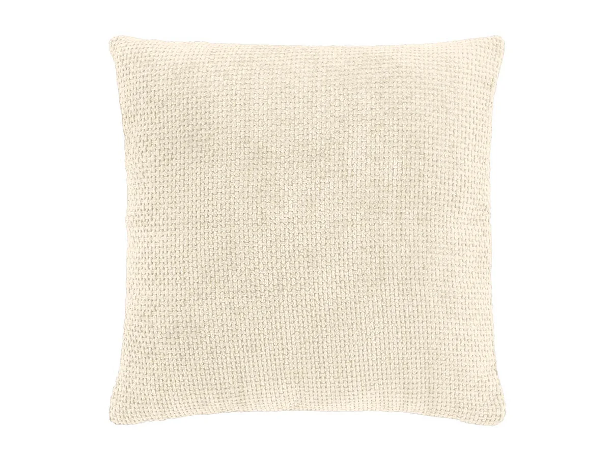 Housse de Coussin en Velours Chenille "Leo" 40x40cm Crème