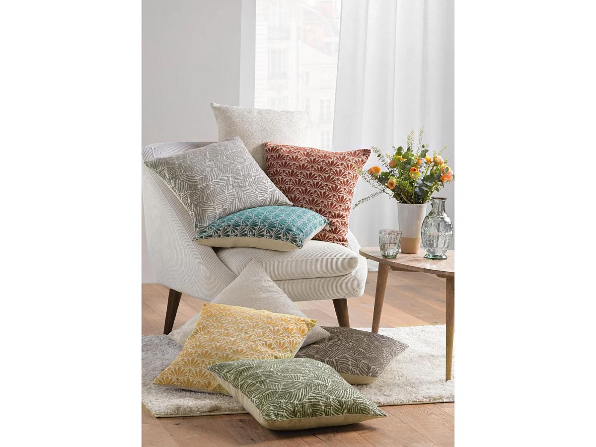 Housse de Coussin Jacquard "Vivo" 40x40cm Gris