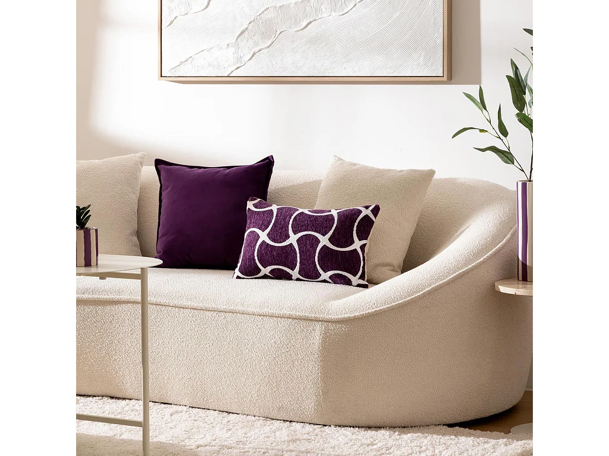 Housse de Coussin Chenille "Jeni" 30x50cm Violet