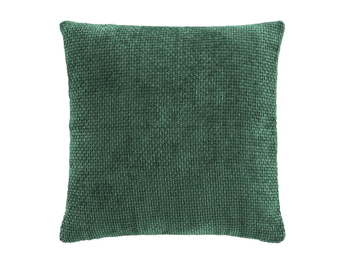 Housse de Coussin en Velours Chenille "Leo" 40x40cm Vert Cèdre