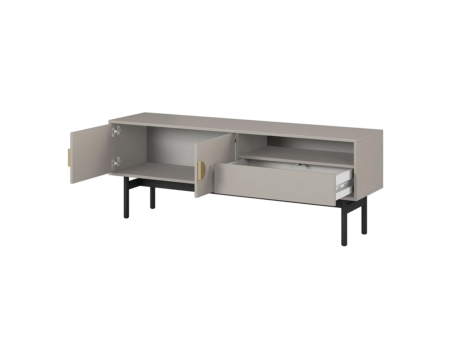 Meuble TV avec 1 tiroir et 1 niche - 154 cm - taupe - STOON II