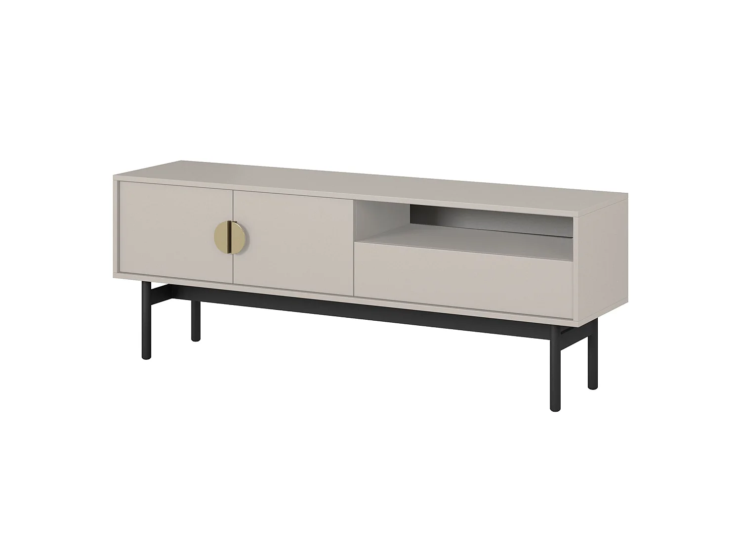 Meuble TV avec 1 tiroir et 1 niche - 154 cm - taupe - STOON II