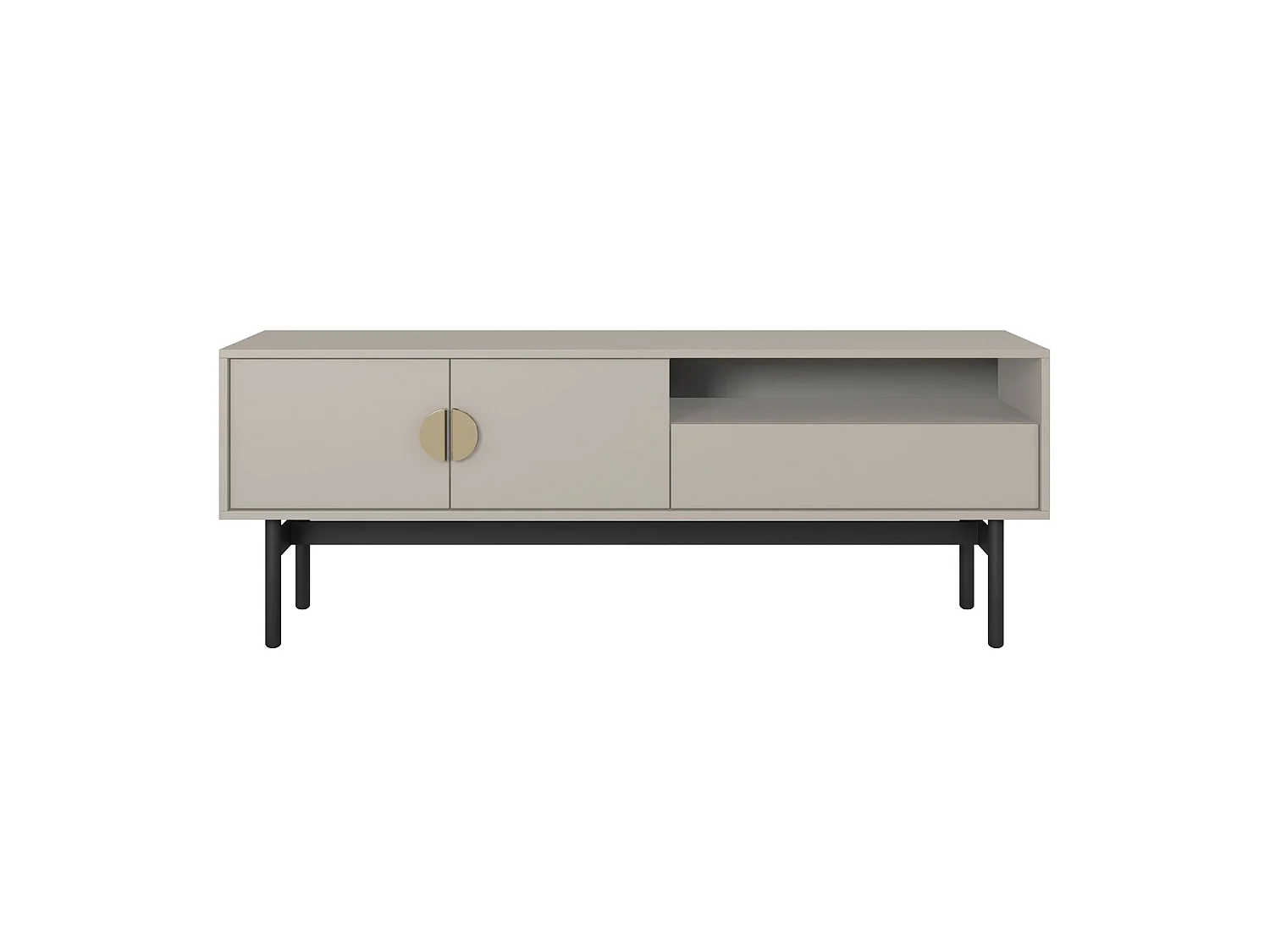Meuble TV avec 1 tiroir et 1 niche - 154 cm - taupe - STOON II