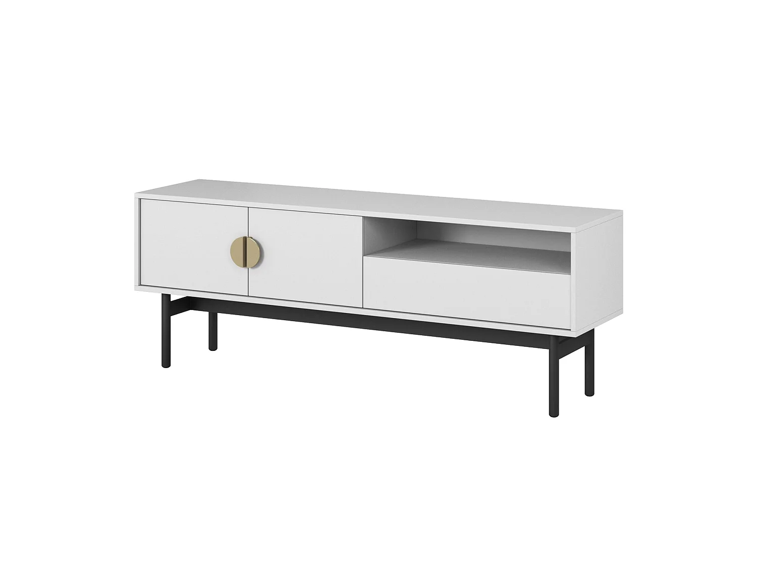 Meuble TV avec 1 tiroir et 1 niche - 154 cm - blanc - STOON II