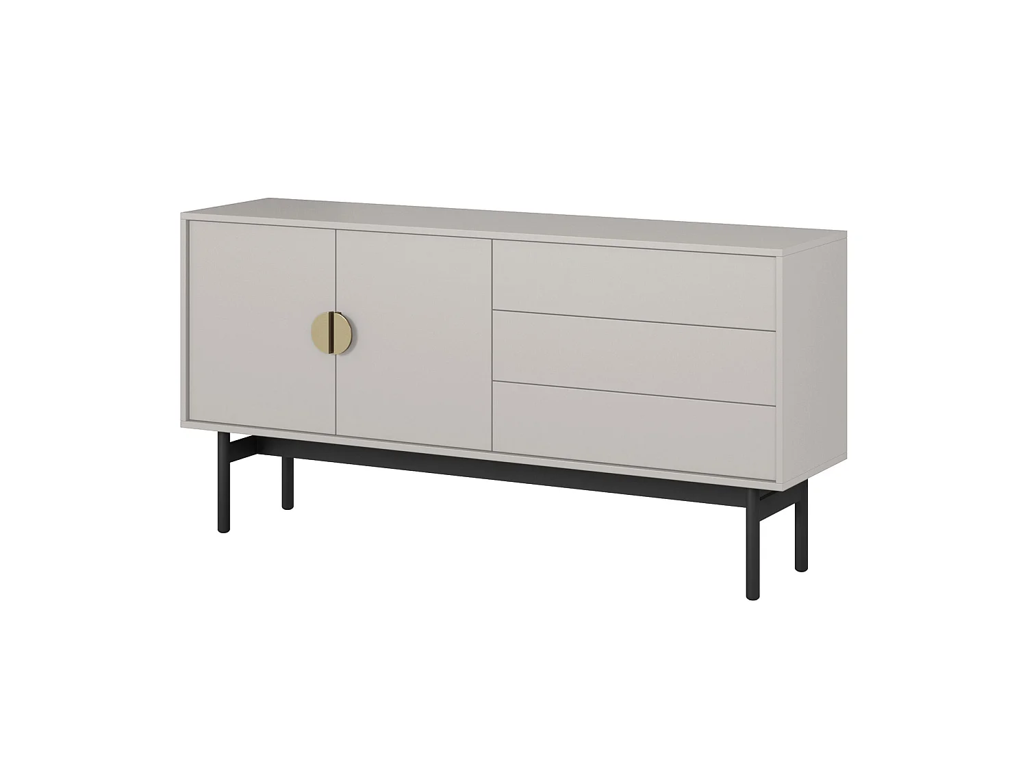 Meuble TV avec 2 portes et 3 tiroirs - 154 cm - taupe - STOON II