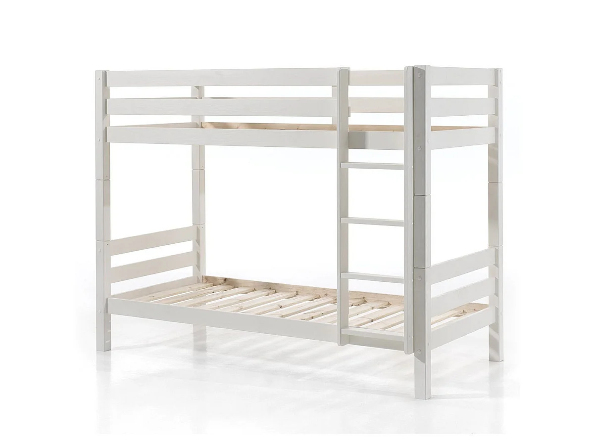 Pack - Lit Superposé Enfant & Tiroir "Pino" 161cm Blanc