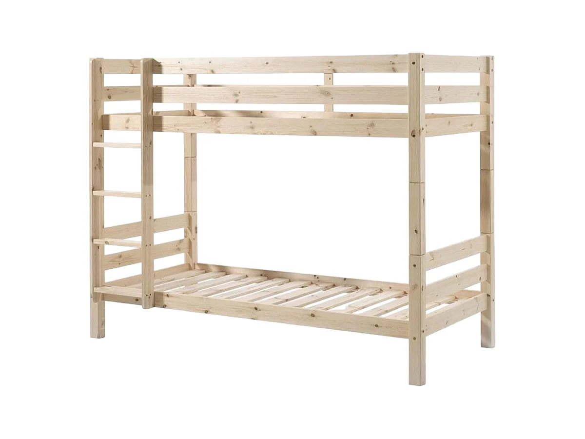 Pack - Lit Superposé Enfant & Tiroir "Pino" 161cm Naturel