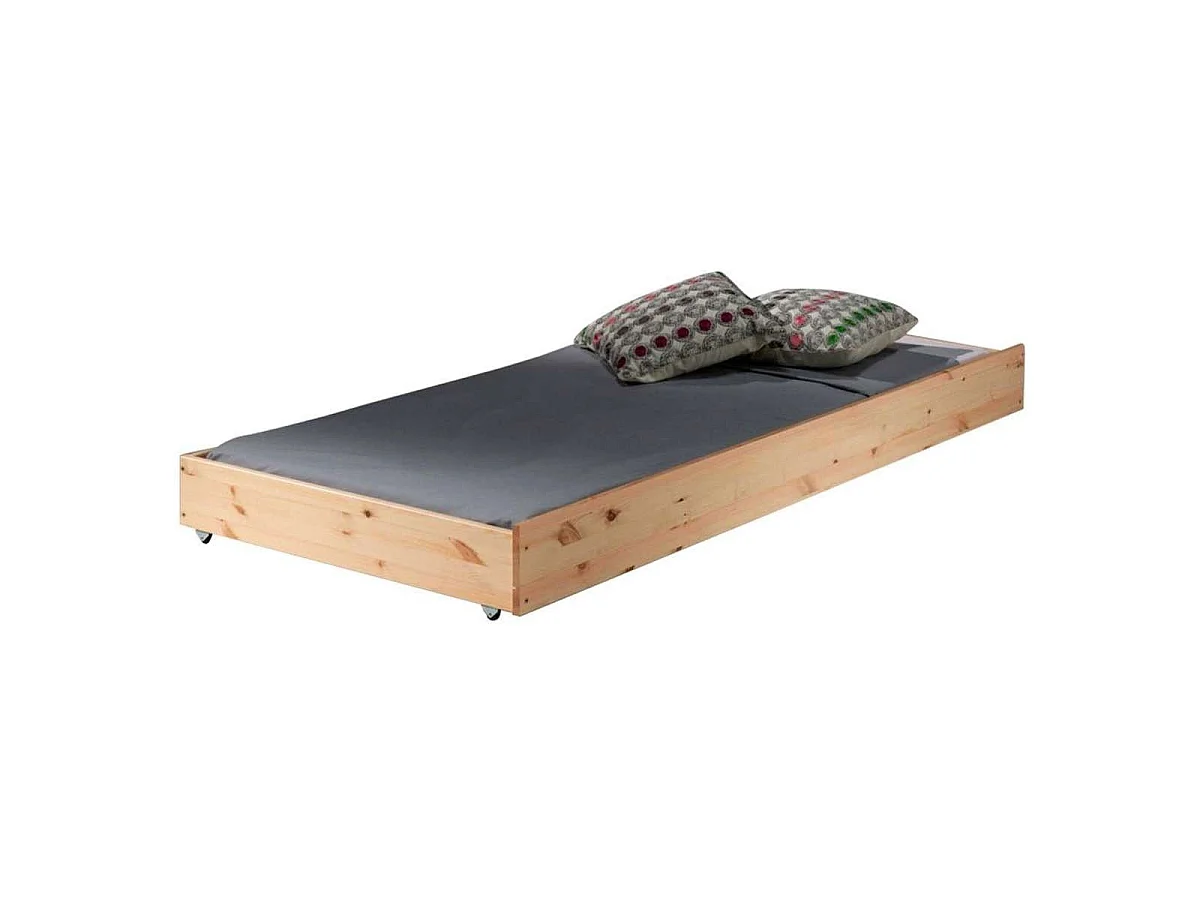 Pack - Lit Superposé Enfant & Tiroir "Pino" 161cm Naturel